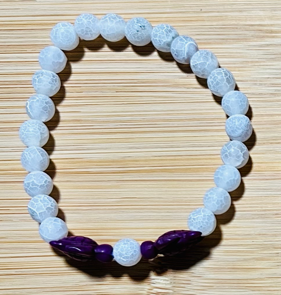 Agate & Volcanic Rock Turtle Bracelet