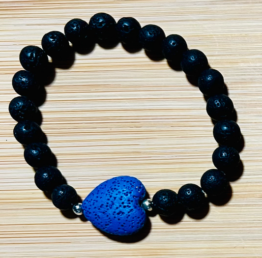 Lava & Volcanic Rock Heart Bracelet